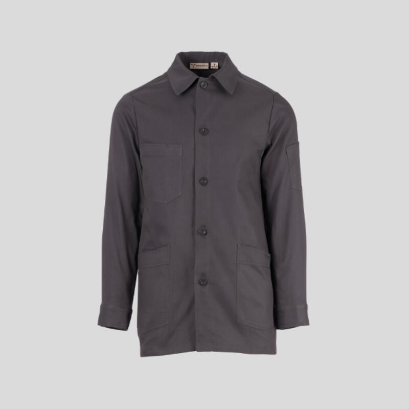 JIGGER Camice corto da uomo a manica lunga con chiusura frontale con bottoni in tessuto elasticizzato e traspirante 58% cotone 42% elastomultiestere 160gr Thumbnail