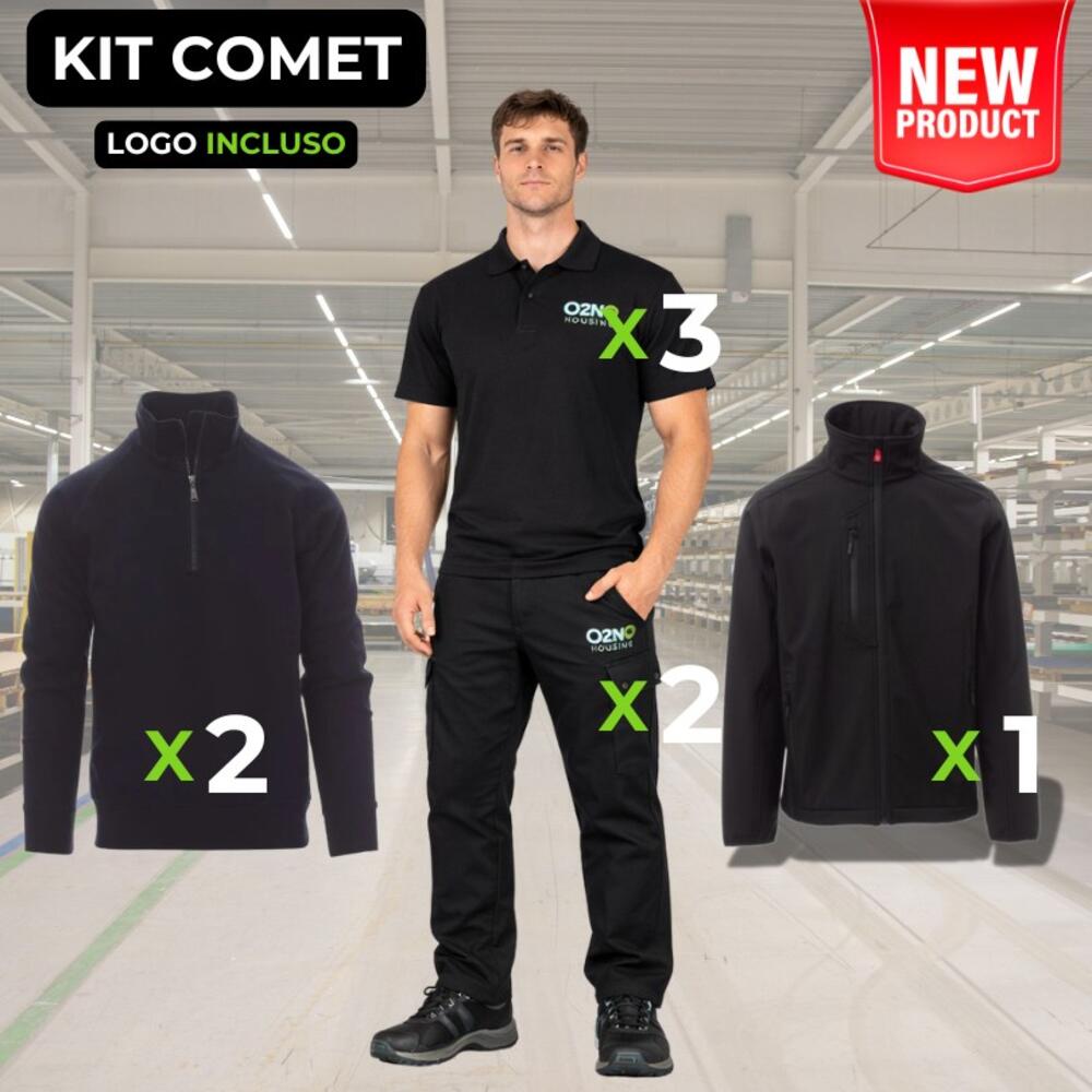 KIT COMET – 8 CAPI con Logo – Pantalone da lavoro + Polo + Felpa + Giacca Thumbnail