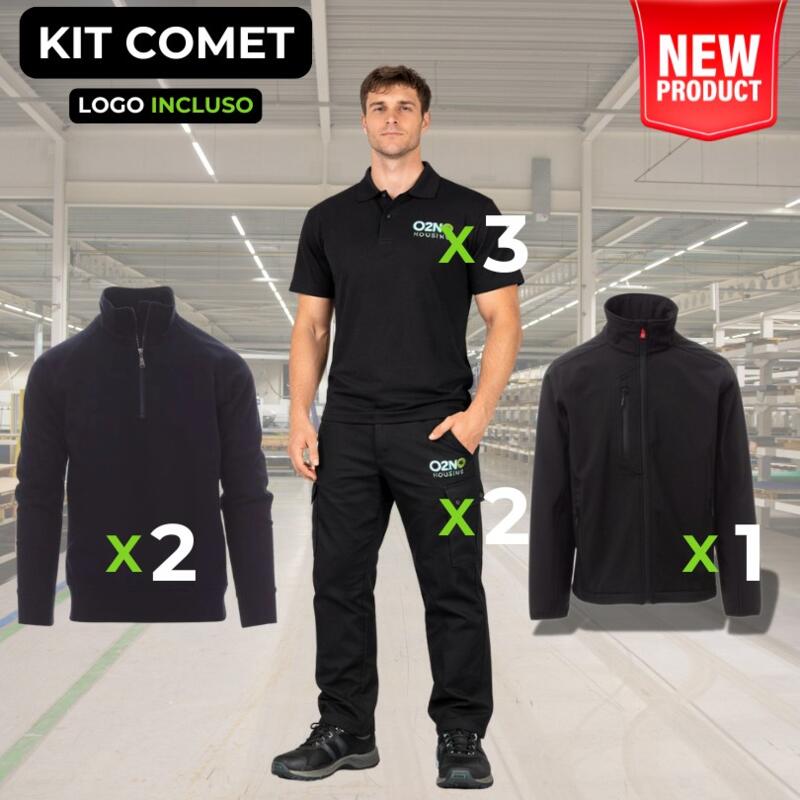 KIT COMET – 8 CAPI con Logo – Pantalone da lavoro + Polo + Felpa + Giacca Thumbnail