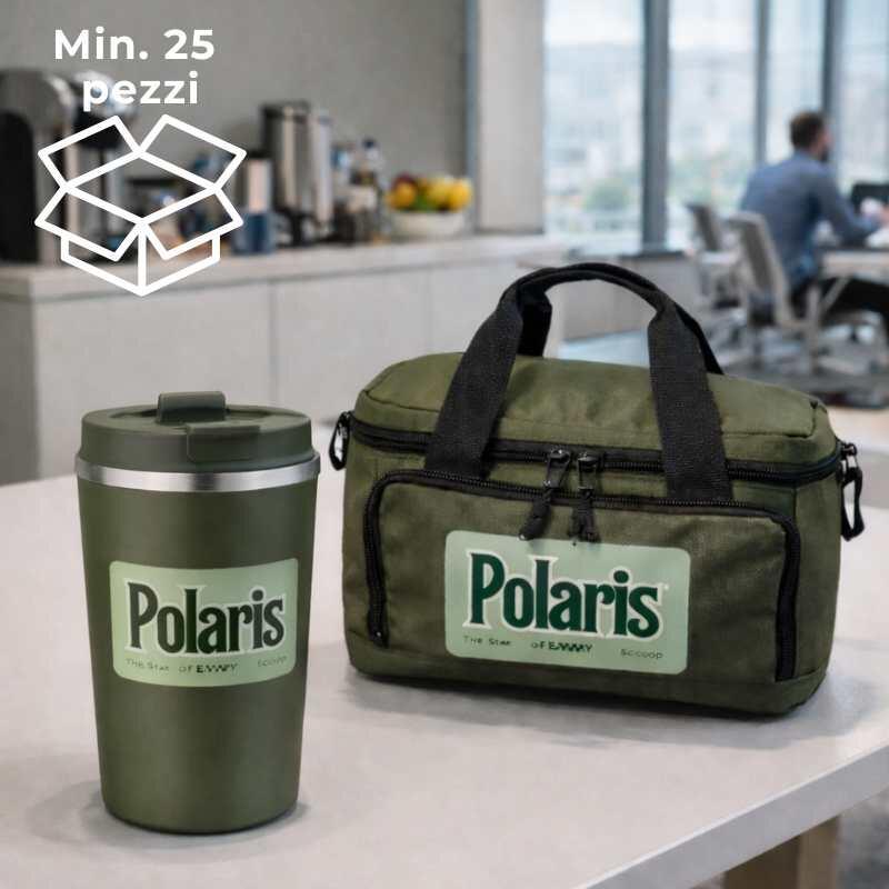 Kit GB4 - Borsa termica mini + Bicchiere termico 350ml acciaio  Stampa full color inclusa Thumbnail