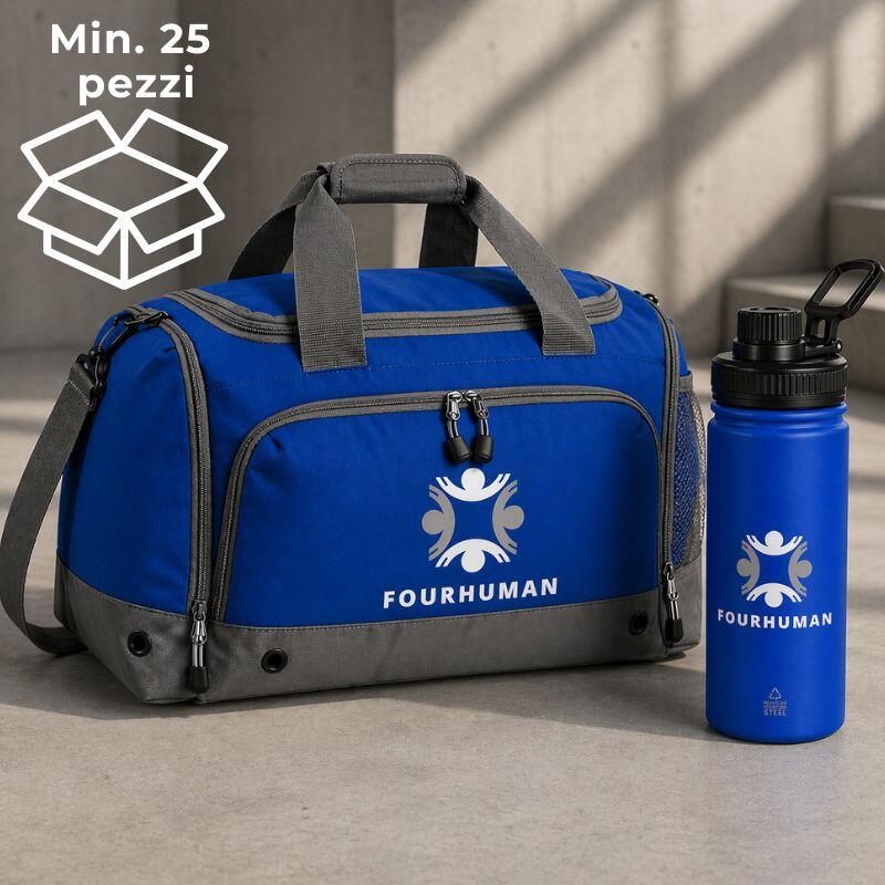 Kit GB6 - Borsa sportiva 30L + Borraccia termica 550ml acciaio  Stampa full color inclusa Thumbnail