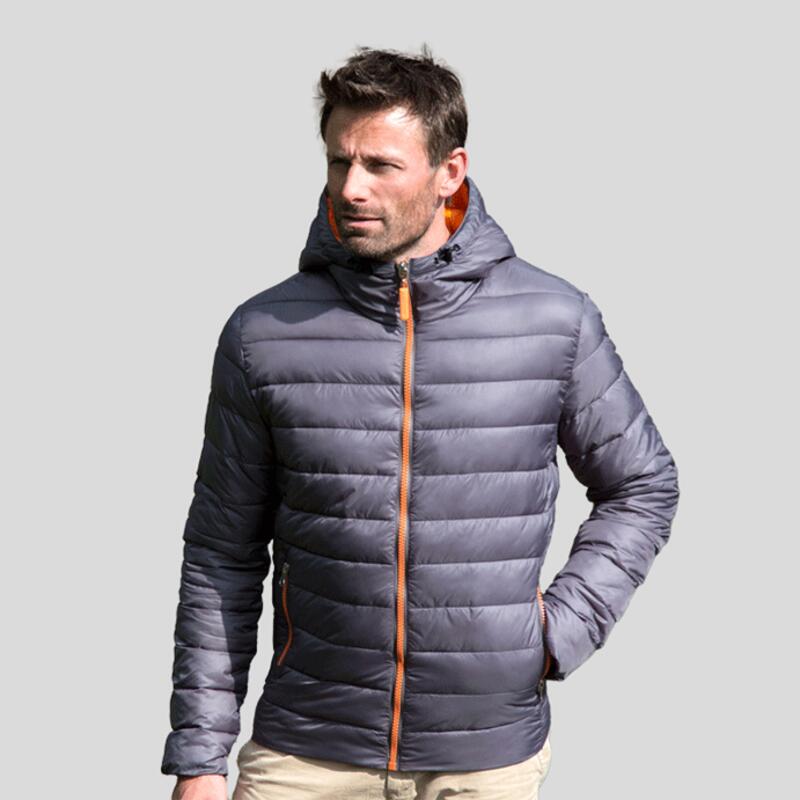 R194M Result Piumino uomo trapuntato e sfiancato con cappuccio Thumbnail