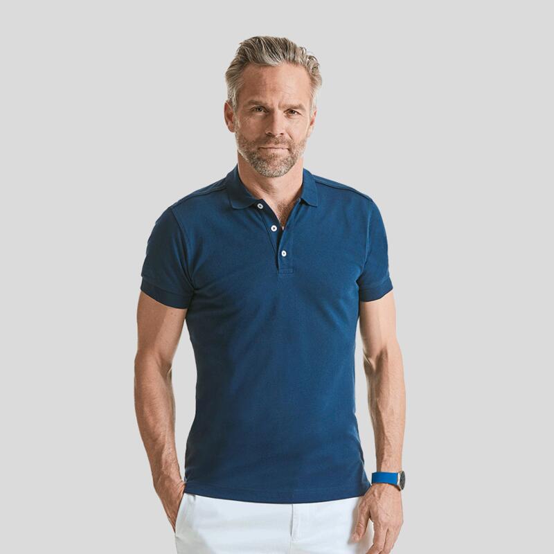 R566M Russell Polo uomo stretch slim fit tessuto piquet di alta qualità 95% cotone 5% lycra 210gr Thumbnail