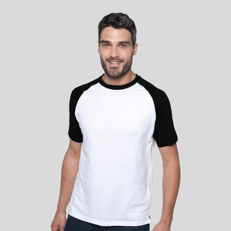 K330 Kariban Baseball T-shirt bicolore uomo maniche raglan in contrasto 100% cotone 165gr Thumbnail