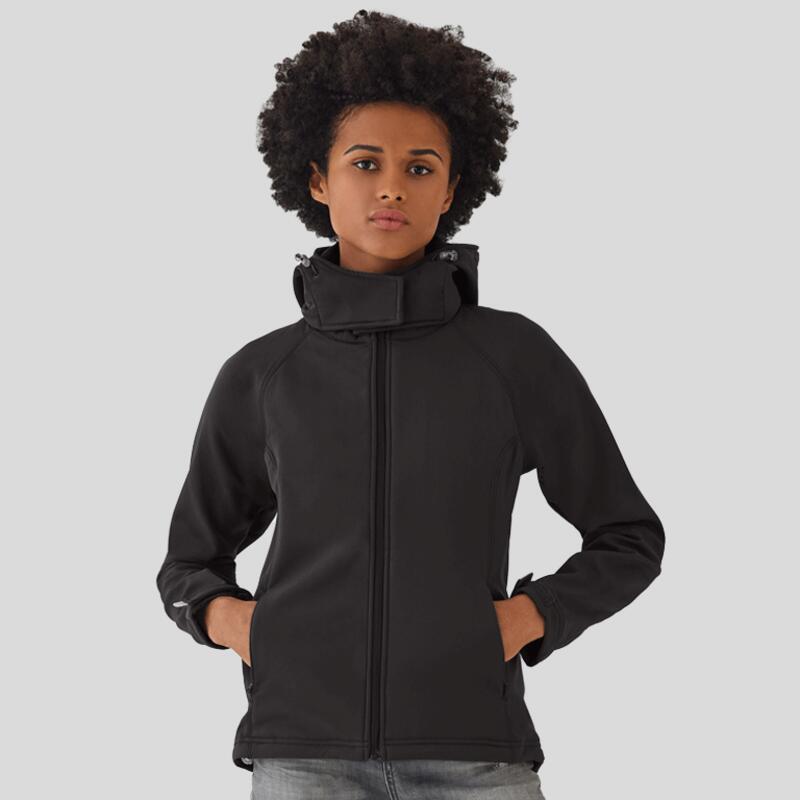 JW937 B&C  Giacca softshell donna con cappuccio 340gr/m2 Thumbnail