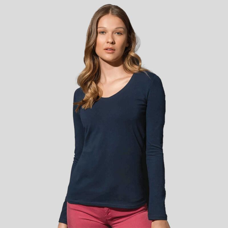 ST9720 Stedman Claire V T-Shirt donna scollo V manica lunga Slim fit 95% cotone 5% elastan 170gr Thumbnail