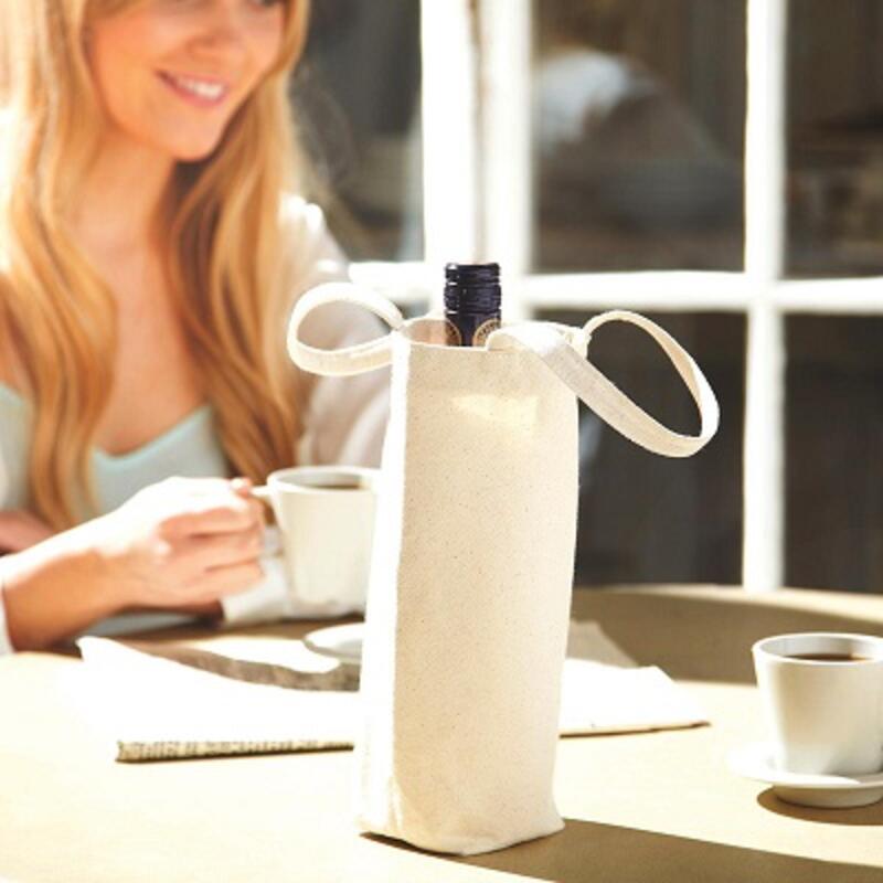 W620 Westford Mill Fairtrade Cotton Bottle Bag Borsa porta bottiglia (FairTrade) 350gr Thumbnail