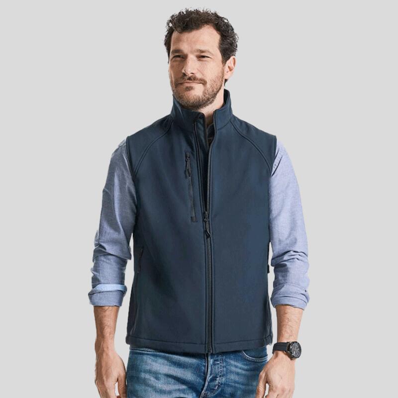 R141M Russell Gilet uomo softshell a tre strati con tasca frontale Thumbnail