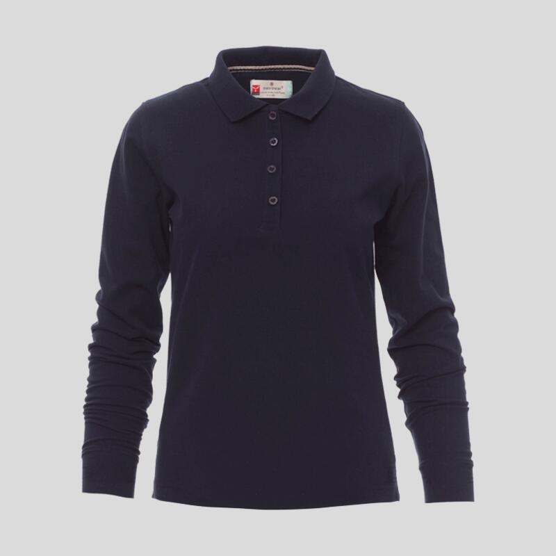 Florence Lady Payper Polo donna manica lunga polsino 4 bottoni Regular fit 100% cotone piquet 210gr Thumbnail