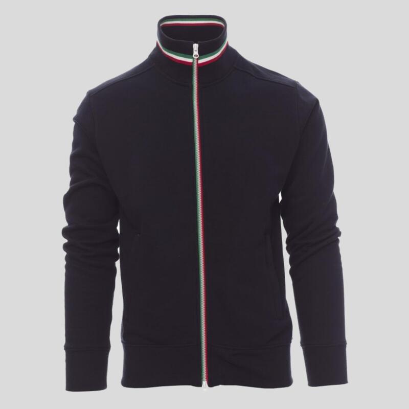 Nazionale Payper Felpa uomo profilo tricolore su collo e zip 70% cotone 30% poliestere 300gr Thumbnail