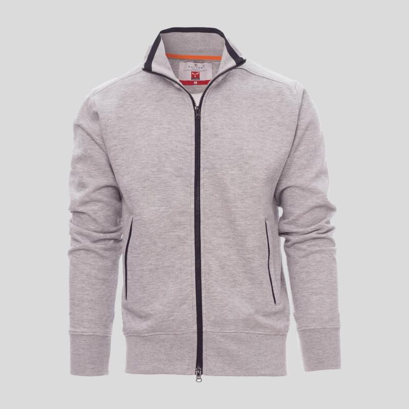 Sydney Payper Felpa uomo bicolore zip lunga e tasche zip 70%cotone 30%poliestere 300gr Thumbnail