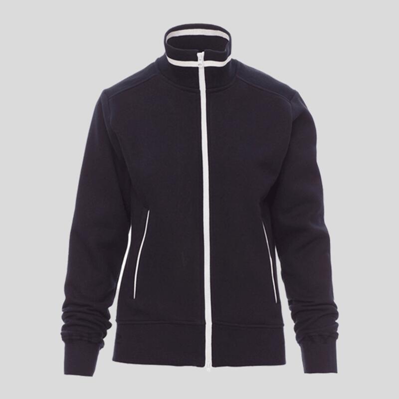 Melbourne Payper Felpa donna sfiancata bicolore zip lunga e tasche zip 70% cotone 30% poliestere 300 Thumbnail