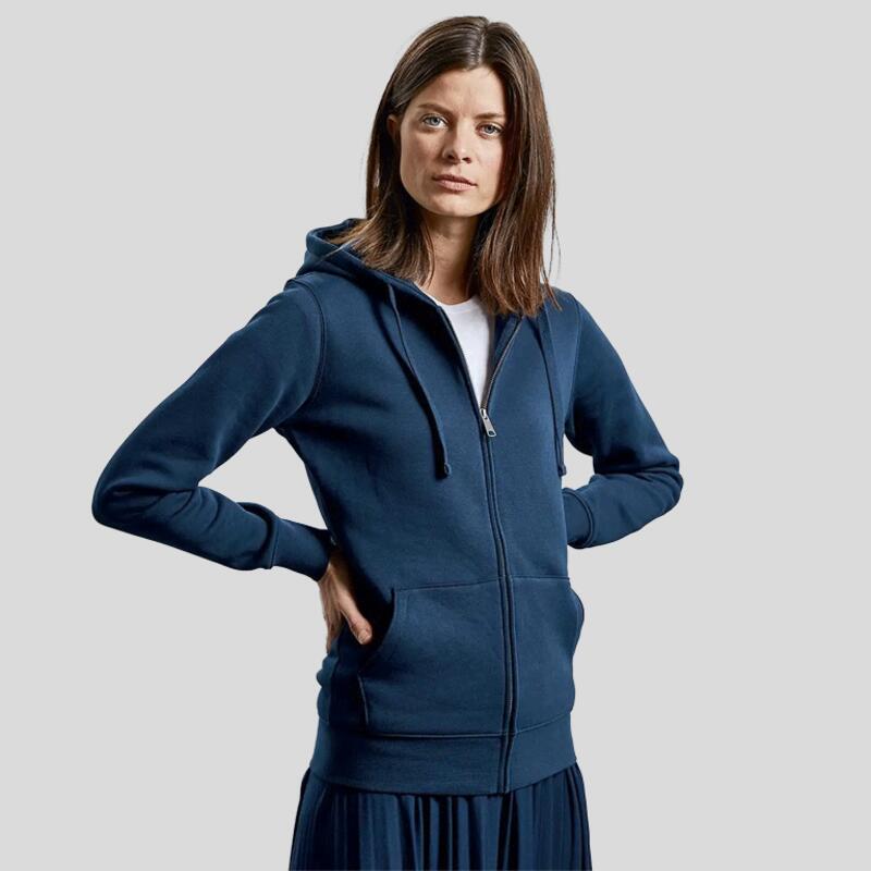 R266F Russell Authentic Felpa donna zip lunga e cappuccio 80% cotone 20% poliestere 280gr Thumbnail