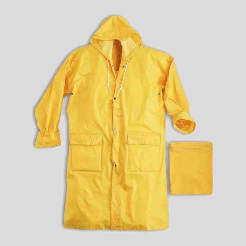 HH302 Cappotta antipioggia con bottoni automatici e cappuccio fisso 100% poliestere spalmato interno in PVC Thumbnail