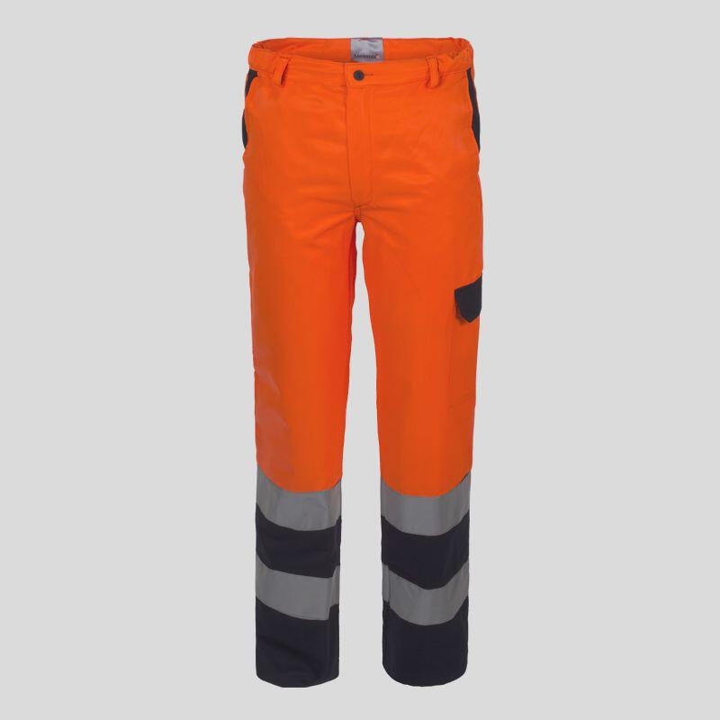 A00130 Pantalone bicolore in alta visibilità multitasche tessuto 4 stagioni 60% cotone 40% poliestere 240 g/m² Thumbnail