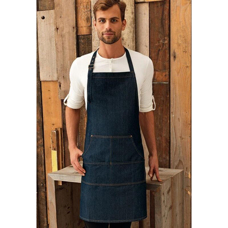 PR126 Premier Grembiule in denim con pettorina e fibbia regolabile 70% cotone 30% poliestere Thumbnail