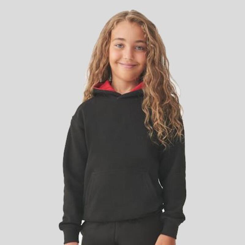 JH003Junior AWDis Felpa bambino con cappuccio a contrasto etichetta removibile 80% cotone, 20% poliestere Thumbnail