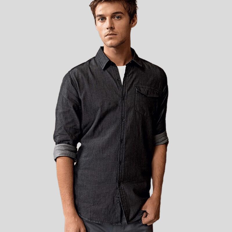 PR222 Premiere Camicia in denim 100% con taschino chiuso con pattina Thumbnail