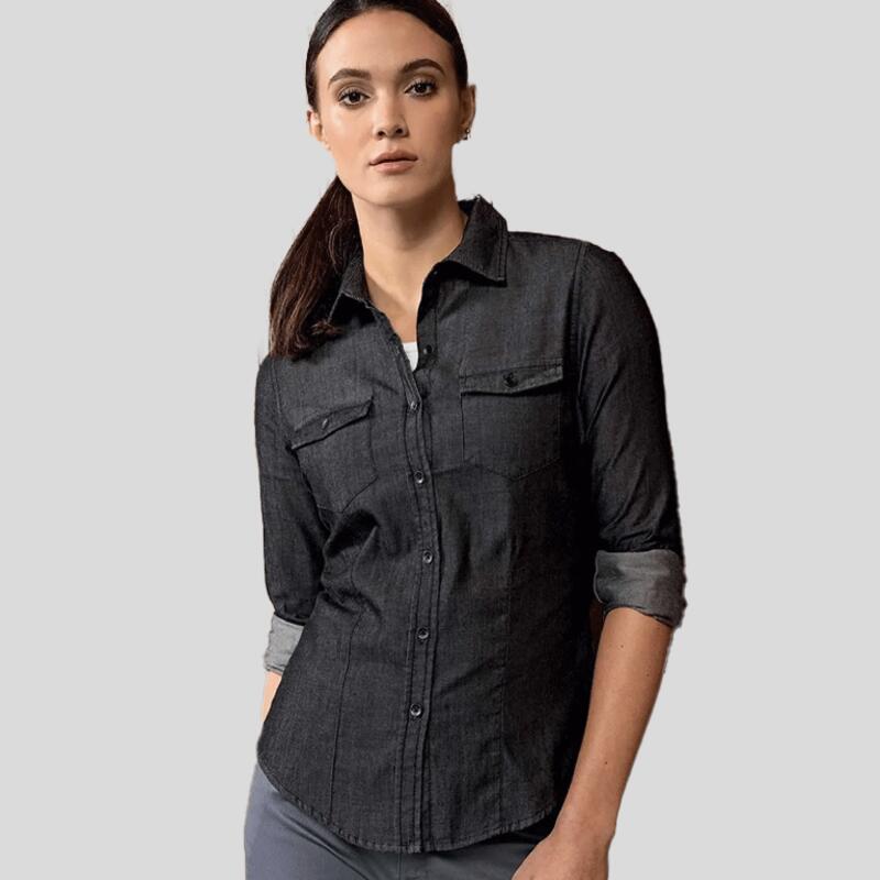 PR322 Premier Camicia donna in denim 100% con taschine chiuse con pattina Thumbnail
