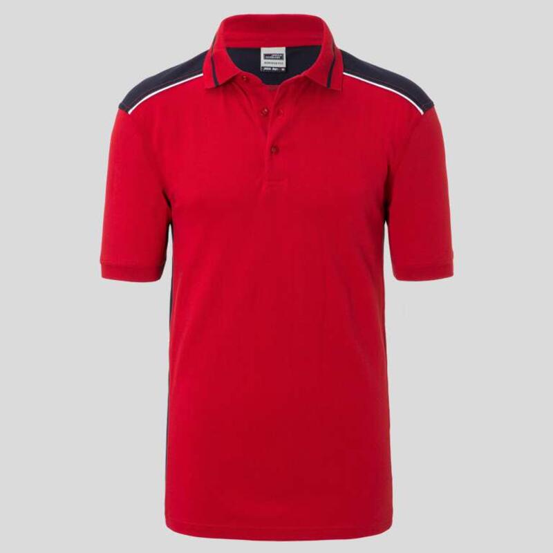 JN858 James & Nicholson Polo uomo bicolore da lavoro tessuto tecnico lavabile a 60° Thumbnail