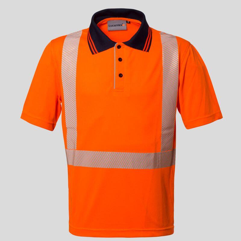 HH228 Lucentex Polo bicolore in alta visibilità 100% poliestere EN 20471:2013 CAT.II^ CLASSE 2 Thumbnail