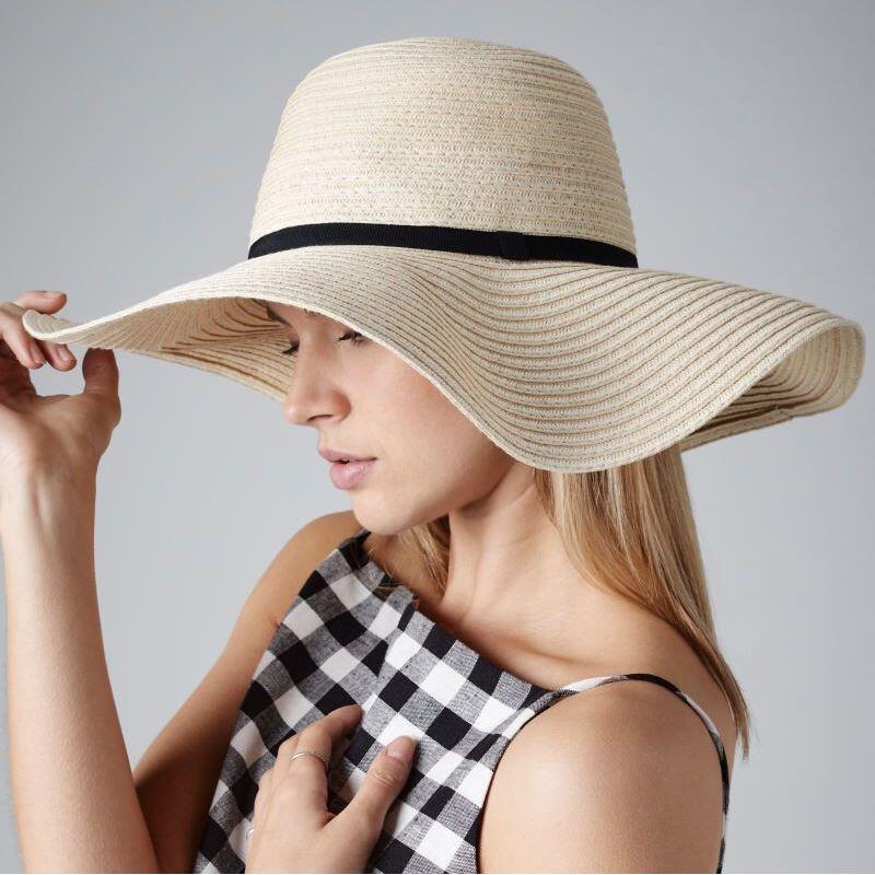 B740 Beechfield Cappello Paglia Ampio 100% carta paglia Thumbnail