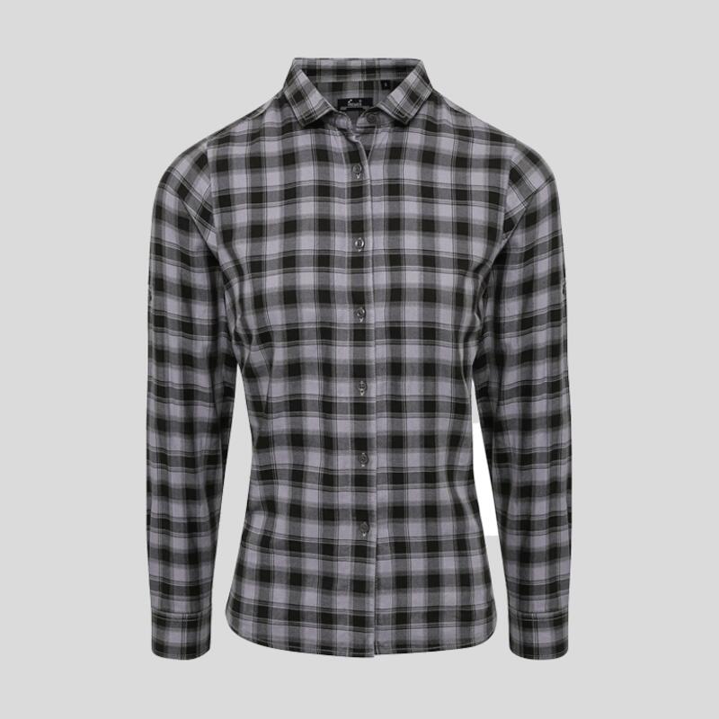 PR350 Premier Camicia donna maniche lunghe a quadri scozzese 100% cotone Thumbnail