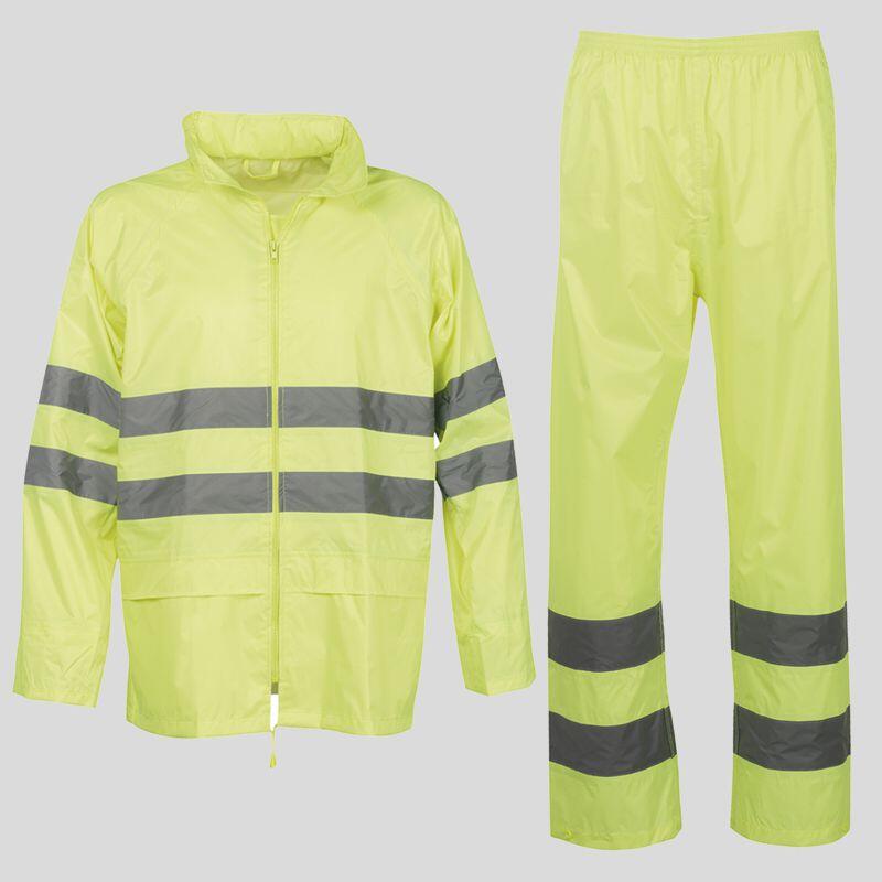 Hi-Vi Rainset Payper Completo antipioggia in alta visibilità con bande riflettenti Thumbnail