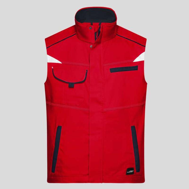 JN850 James & Nicholson Gilet Estivo Cotone elasticizzato da lavoro bicolore lavabile a 60° Thumbnail