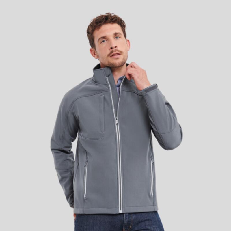 R410M Russell Giacca uomo in softshell a 3 strati 94% poli, 6% elas  trattato con Bionic-Finish® Eco Thumbnail