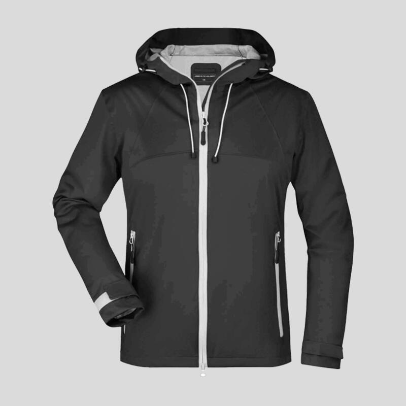 JN1097 James&Nicholson Giacca donna in softshell bicolore con cappuccio Thumbnail