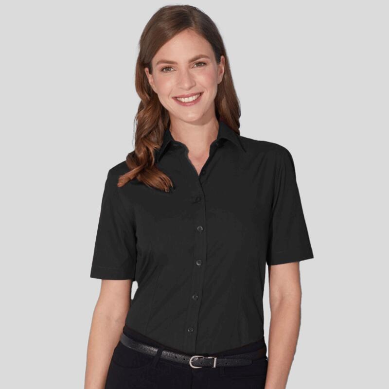 JN679 James & Nicholson Camicia donna maniche corte tessuto easy-care  65% poliestere, 35% cotone Thumbnail