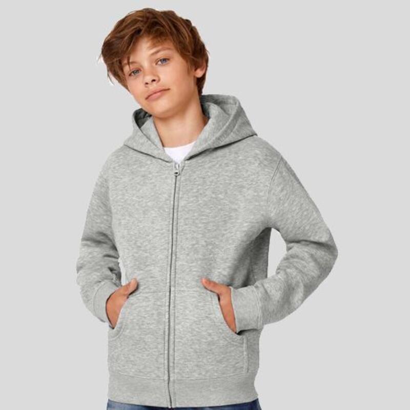 WK682 B&C Felpa bambino con cappuccio tasca frontale e zip 80% cotone 20% poliestere Thumbnail