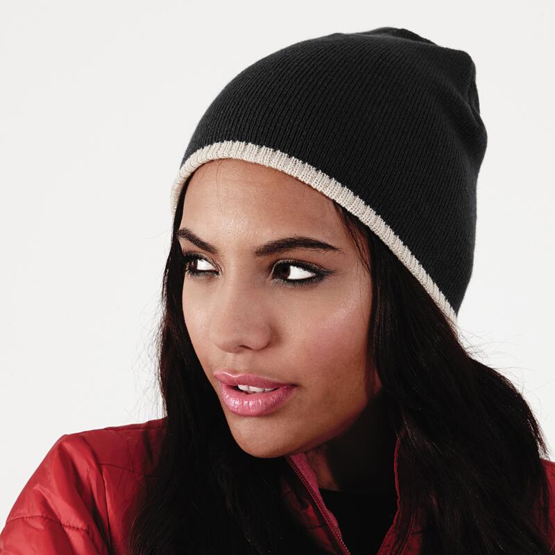 B422 Beechfield Berretto con risvolto lavorazione a maglia a costine 100% acrilico soft-touch Thumbnail