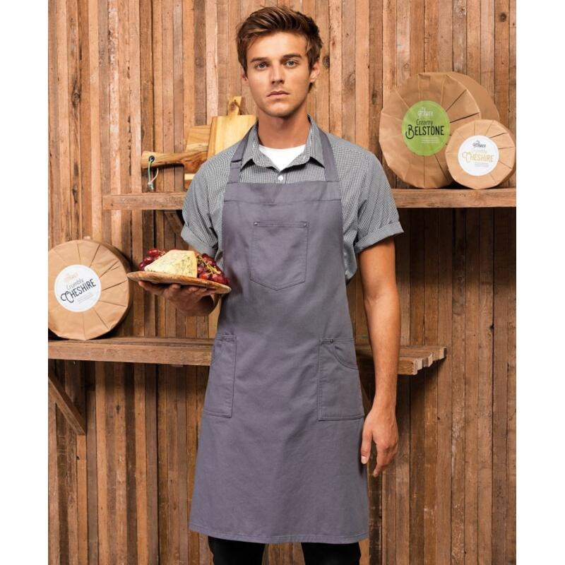 PR132 Premier Grembiule con pettorina e tasca frontale 100% cotone 230gr Thumbnail
