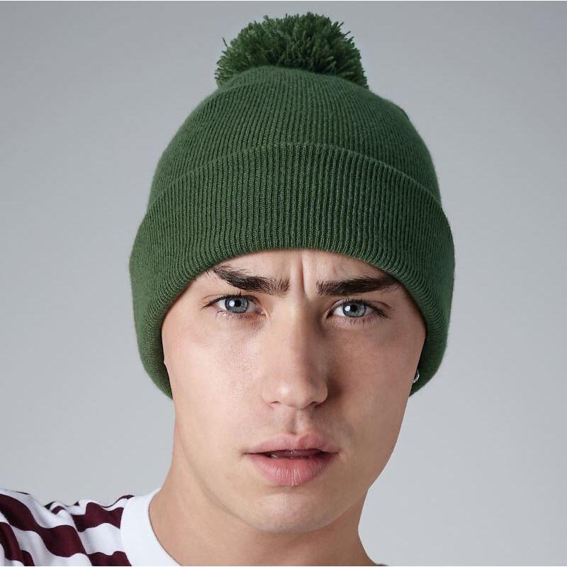 B426 Beechfield Berretto con Pon Pon in maglia a doppio strato con risvolto 100% acrilico soft-touch Thumbnail