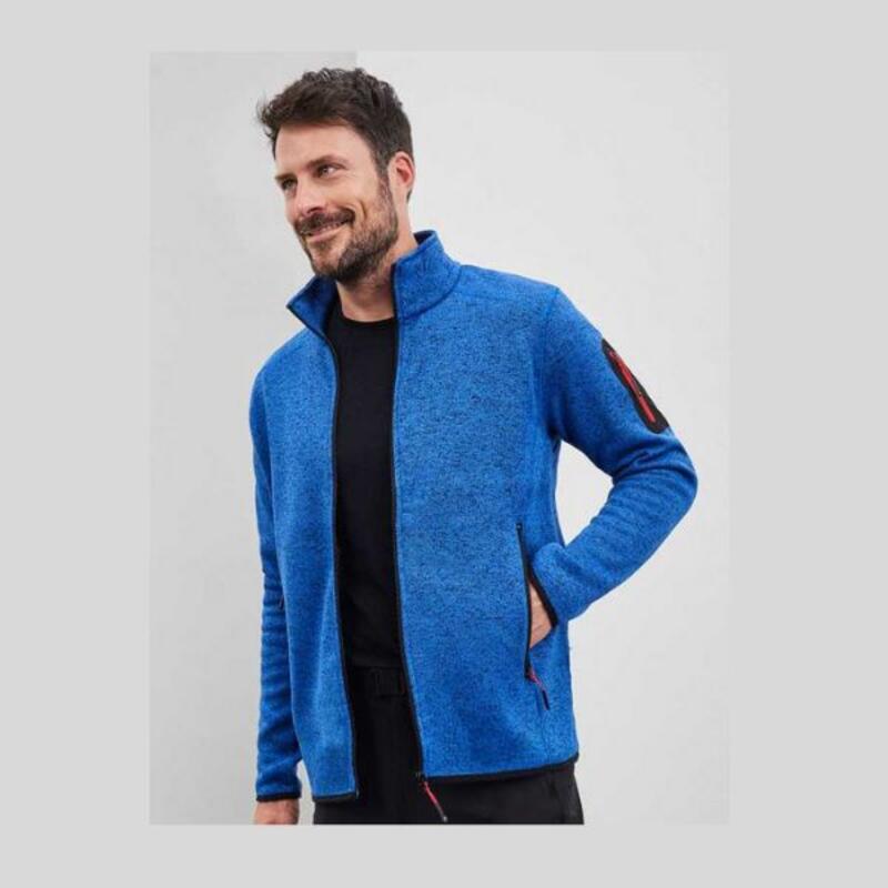 JN762 James&Nicholson Giacca in pile melange con tasche laterali Classic fit 280gr Thumbnail