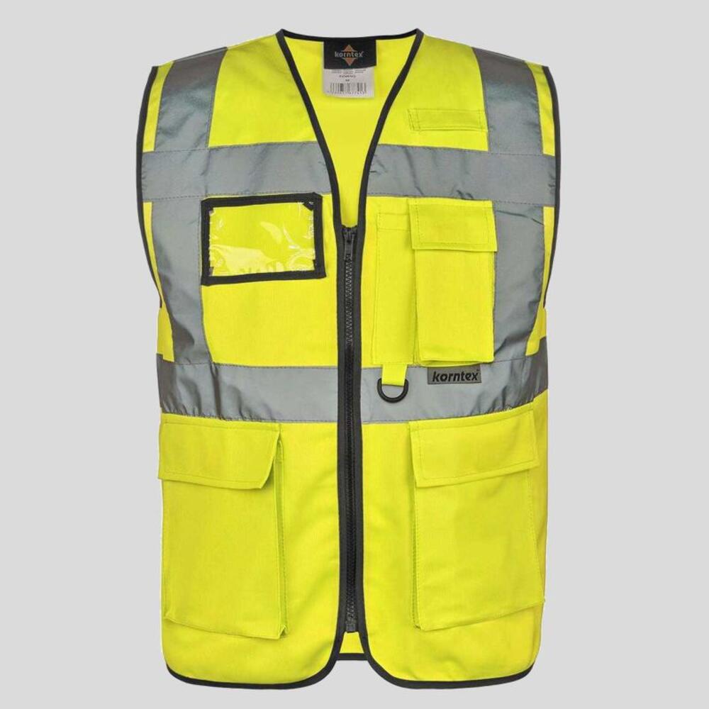 KXMF Korntex Gilet alta visibilità con tasche e portabadge EN 20471 Thumbnail