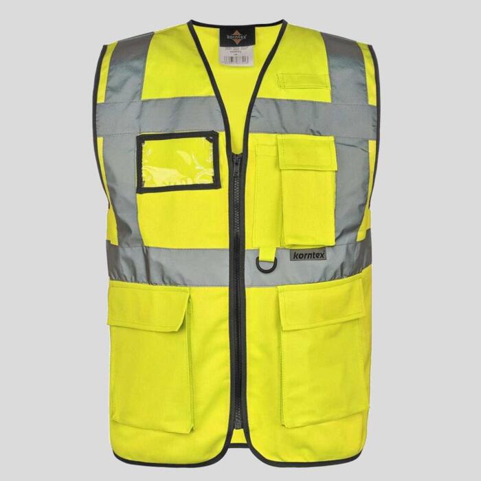 KXMF Korntex Gilet alta visibilità con tasche e portabadge EN 20471 Thumbnail