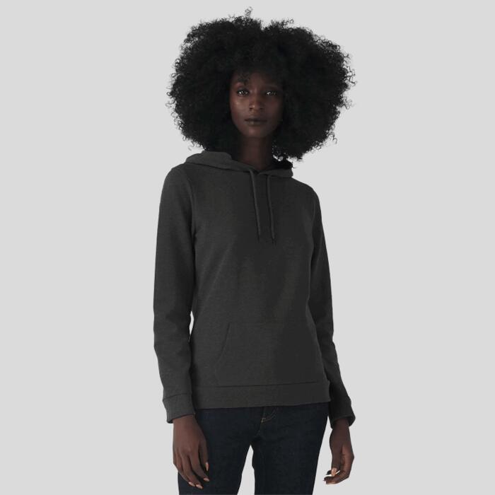 WW34B B&C Organic Felpa donna cappuccio Body Fit 80% cotone OCS 20% poliestere riciclato Thumbnail