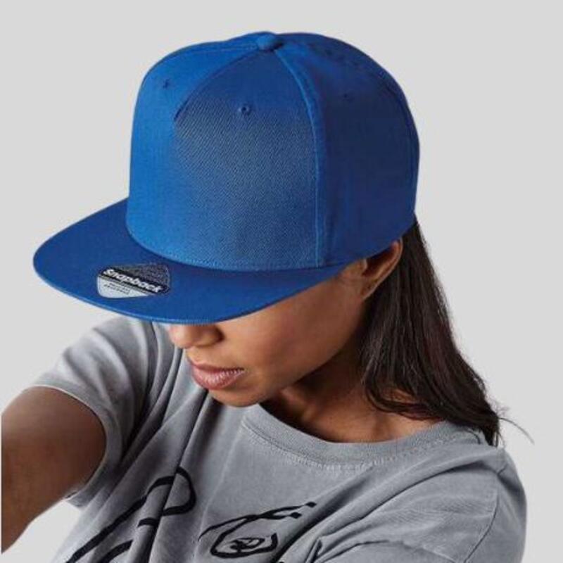B610 Beechfield Snapback Rapper Cappellino visiera piatta 100%cotone con cinturino Thumbnail
