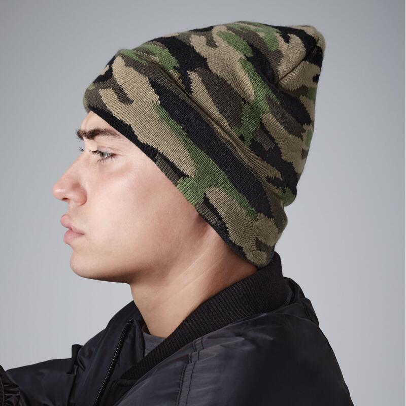 B419 Beechfield Berretto Camouflage con risvolto 100% acrilico Soft-Touch Thumbnail