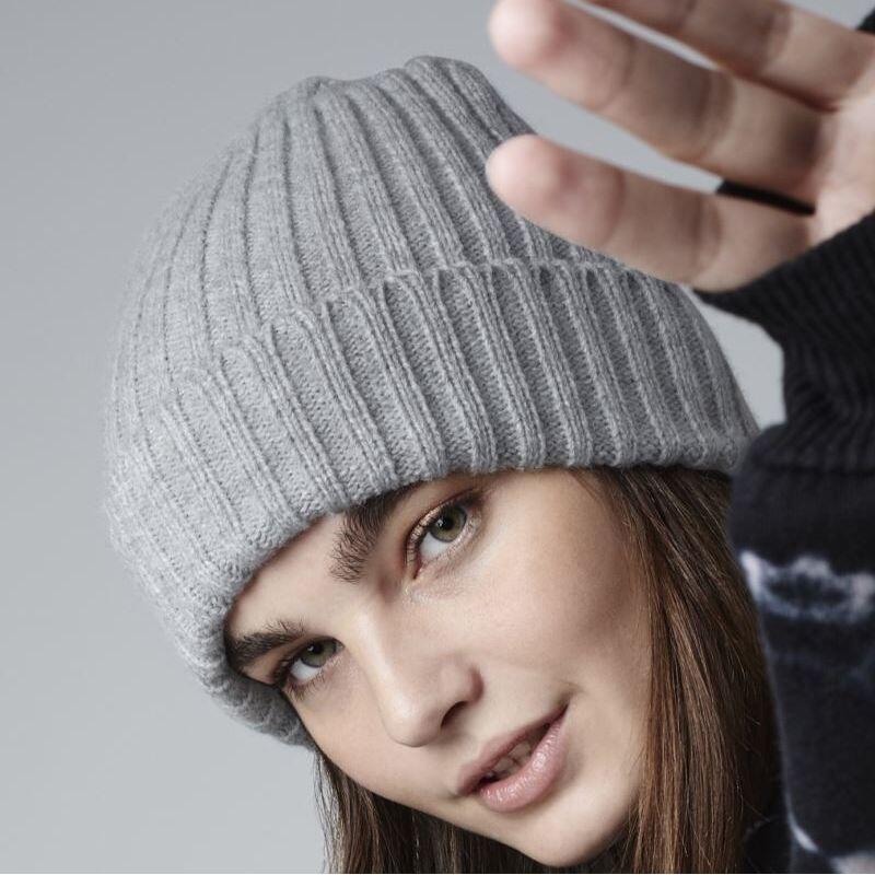 B465 Beechfield Cuffia in maglia a costine con risvolto 100% acrilico soft-touch Thumbnail