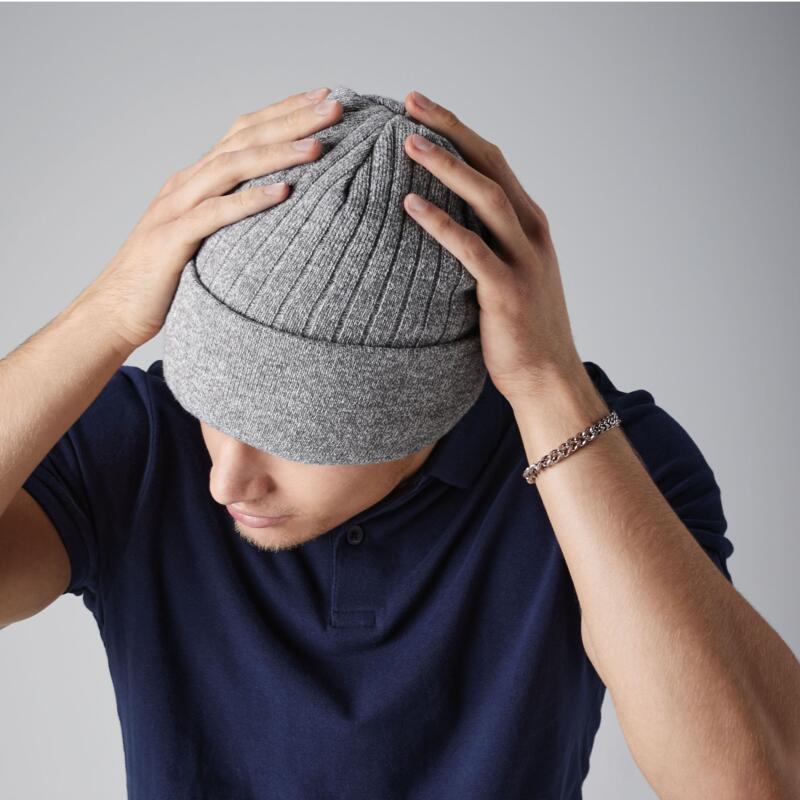 B447 Beechfield Cuffia con fodera in materiale THINSULATE isolante risvolto senza costine 100% acrilico soft-touch  Thumbnail