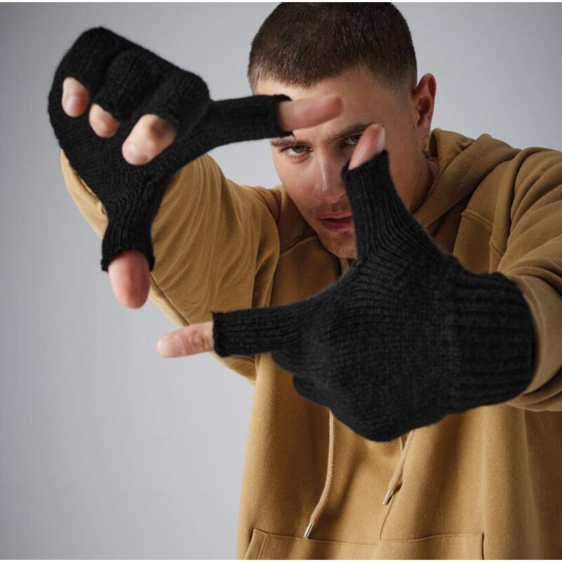 B491 Beechfield Guanti senza dita in maglia polsini a coste 88% acrilico soft-touch 11% poliestere, 1% elastane Thumbnail