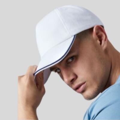 B25C Beechfield Cappellino a 5 pannelli con piping e sottovisiera a contrasto 100% Cotone Twill Thumbnail