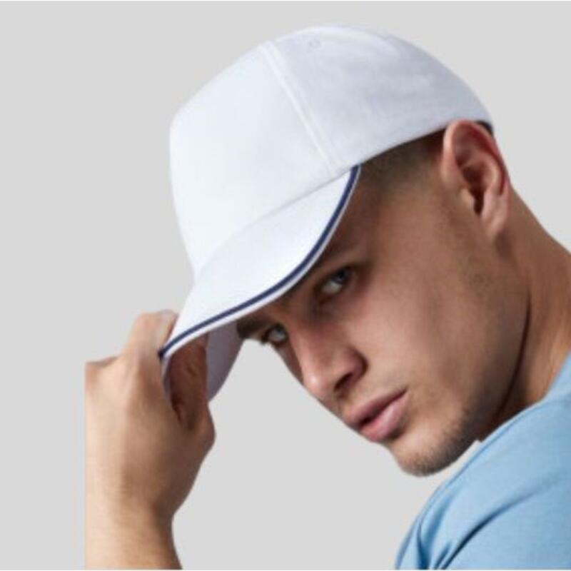 B25C Beechfield Cappellino a 5 pannelli con piping e sottovisiera a contrasto 100% Cotone Twill Thumbnail