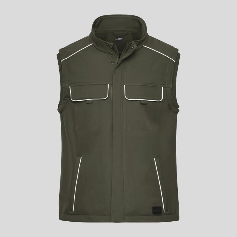 JN883 James&Nicholson Gilet da lavoro in softshell fodera in pile resistente antivento e idrorepellente  Thumbnail