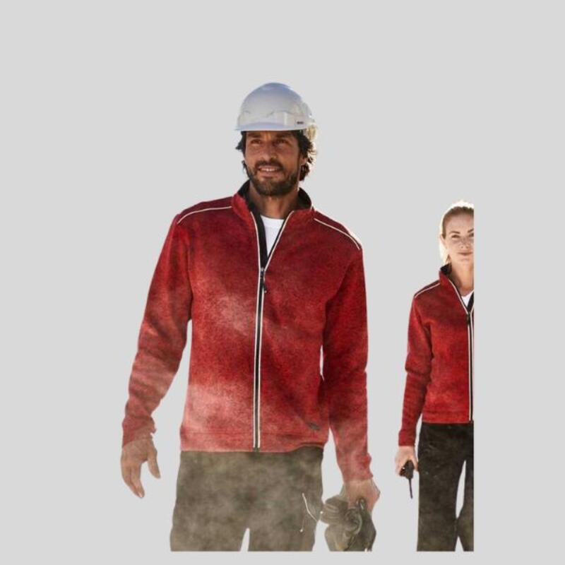 JN898 James&Nicholson Pile uomo lavorato a maglia bicolore melangiato zip lunga 280gr Thumbnail