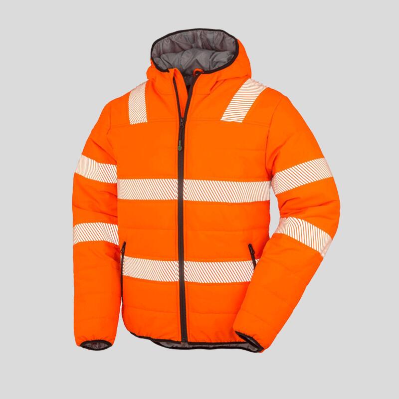 R500X Result Piumino con cappuccio imbottitura poliestere riciclato alta visibilità EN ISO 20471 Cl. 2  Thumbnail